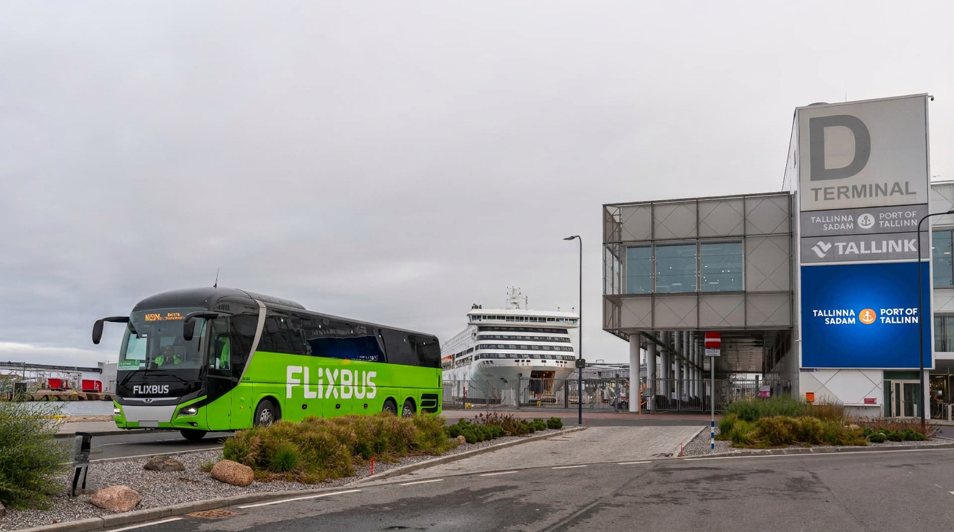 RTX Lines liinibuss Tallinna D-terminali juures